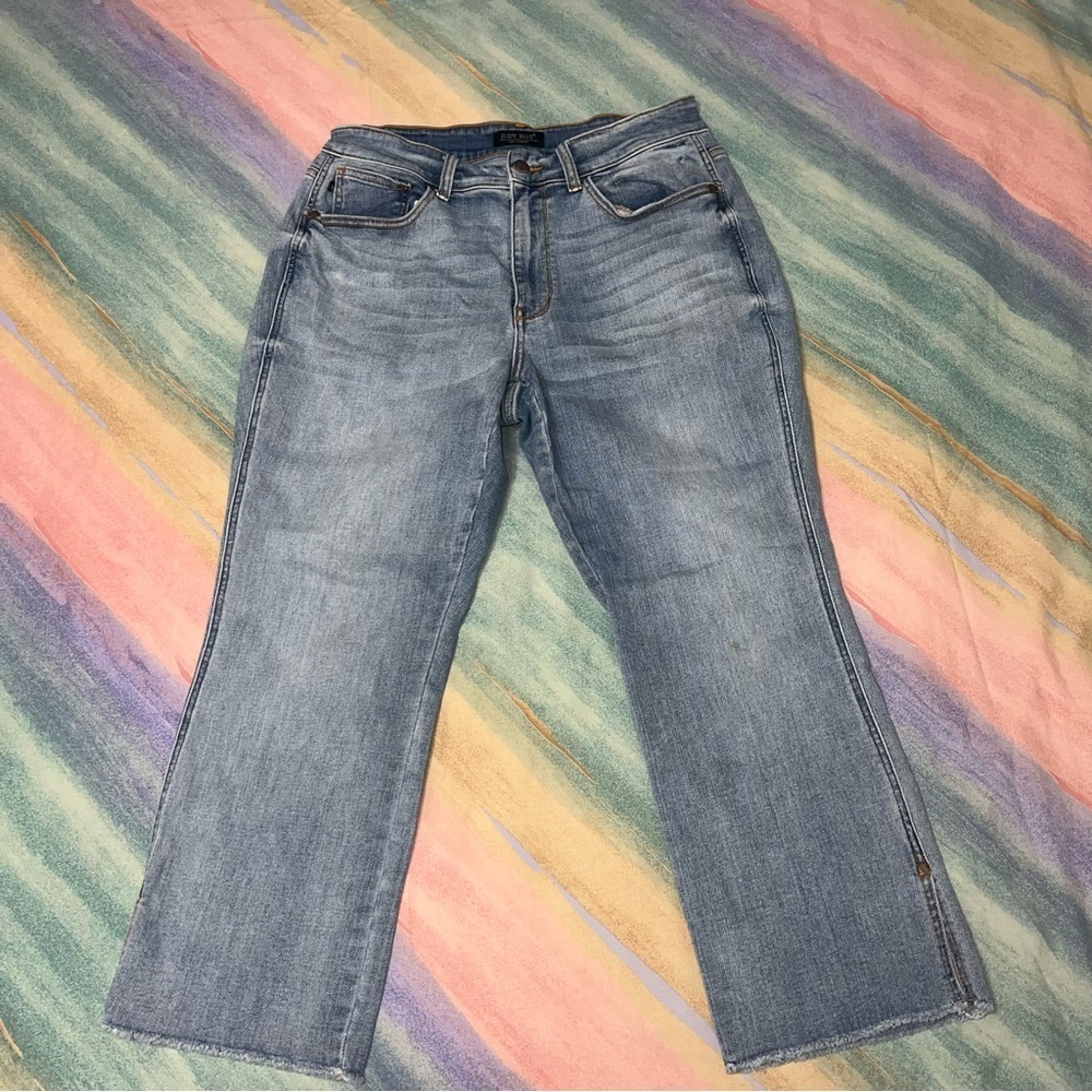 JUDY BLUE High Waist Side Slit Boot Cut Jeans size 14W